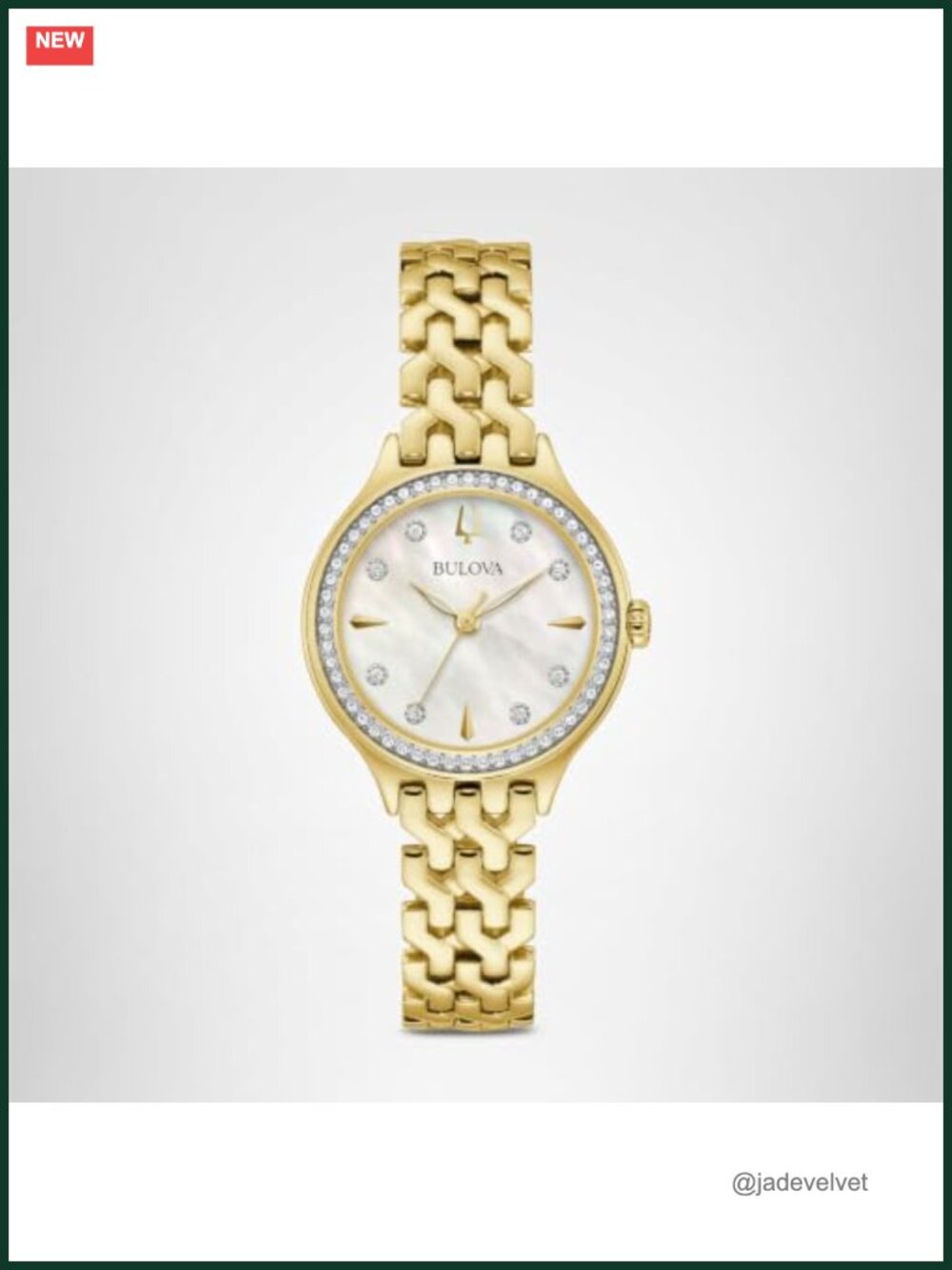 Bulova Classic Crystal Gold Stainless Steel 3-Hand Quartz Watch